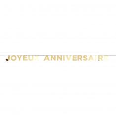 Banderole en carton 2.5m - Joyeux Anniversaire Or