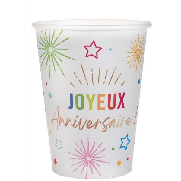 Gobelet Anniversaire Festicolor - Blanc - FETE25-9020BLANC