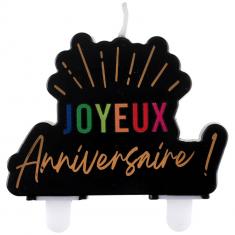 Bougie Anniversaire Festicolor - Noir