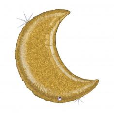 Ballon Aluminium 107 cm - Lune dorée scintillante