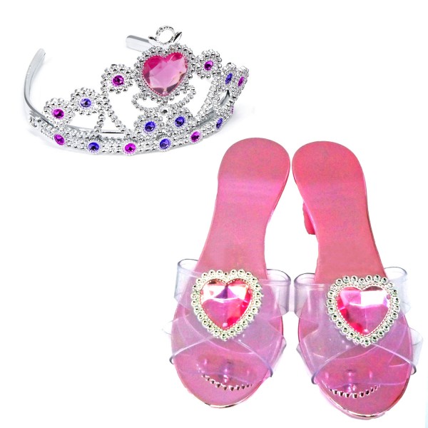 Coffret Diadème et Chaussures de Princesse roses - LGRI-WW21836-Rose