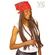 Bandana avec dreedlocks rouge ou marron