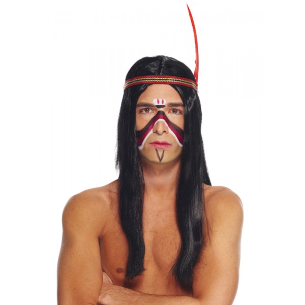 Perruque Indien Apache Avec Bandeau Plume - AQ04161