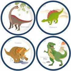 Assiettes Happy Dinosaure x8