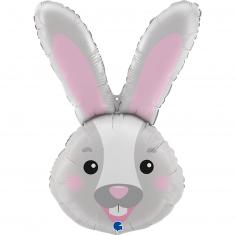 Ballon Aluminium 94 cm - Tete de lapin  