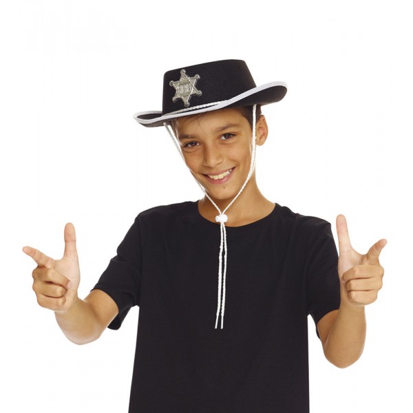 Chapeau de Shérif Noir - Enfant - AQ04601