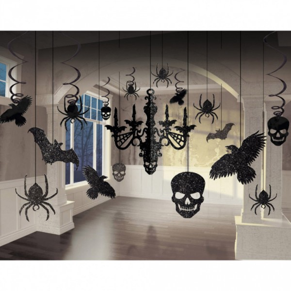 Décorations A Suspendre Noires - Halloween x 17 - 248678-55