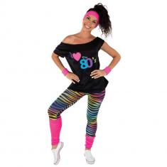 Set déguisement I Love Années 80&#039;s, rose