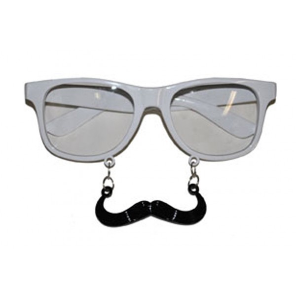 Lunettes Fantaisies Moustaches Blanche - 60977-BLANC