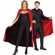 Cape manteau réversible Noir et rouge