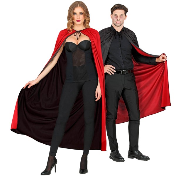 Cape manteau réversible Noir et rouge - 03246