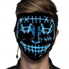 Masque LED Tueur souriant - Bleu - Adulte