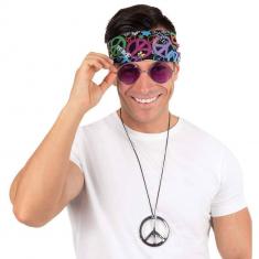 Set hippie bandeau, collier et lunettes