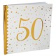 Miniature Livre d'or 50 ans Joyeux Anniversaire Blanc et Or