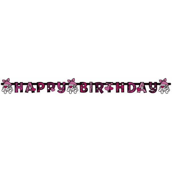 Bannière Lettres Happy Birthday Pirate Fille - 552580