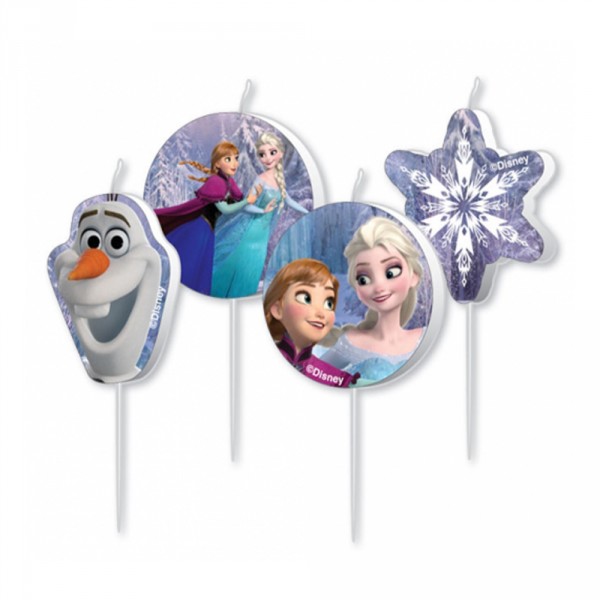 Bougies Frozen™ x4 La Reine des Neiges™ - Amscan-999257
