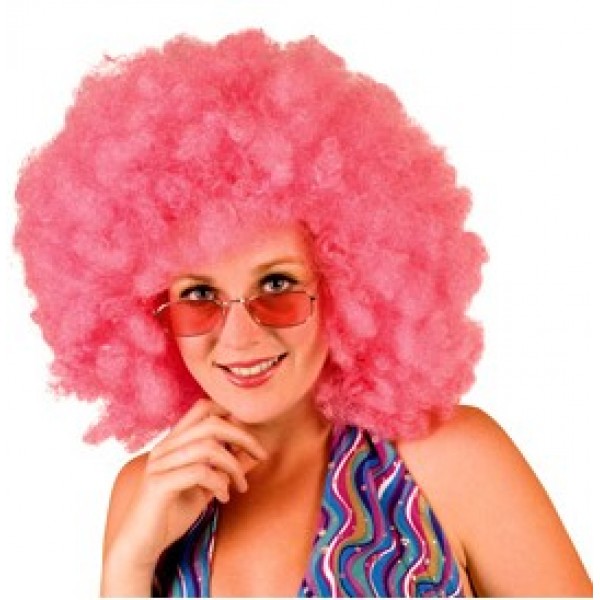 Perruque Afro Bouclée Rose - Lot De 2 - Fibres Synthétiques, Bonnet Respirant, Pour Déguisement Carnaval