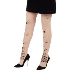 Collants blanc impression araignées