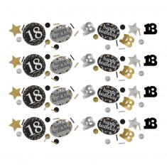 Confettis de table - "18" Sparkling Celebration - Silver & Gold Happy Birthday