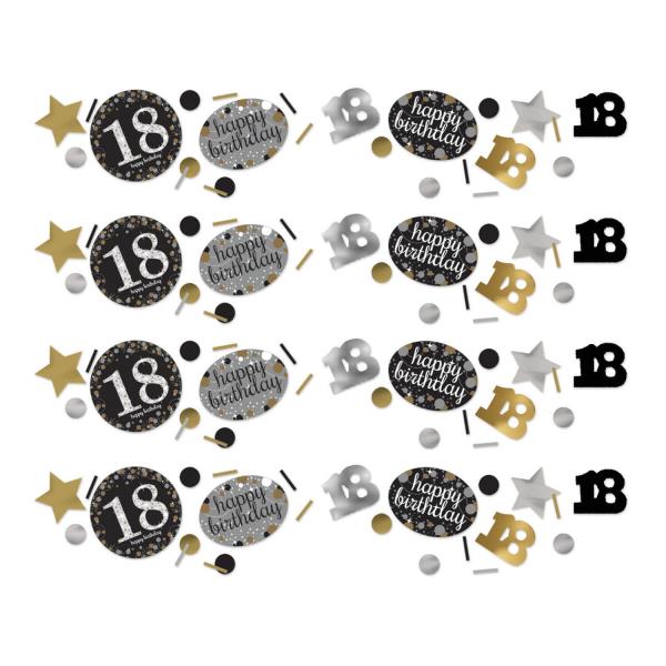 Confettis de table - "18" Sparkling Celebration - Silver & Gold Happy Birthday - 9900555