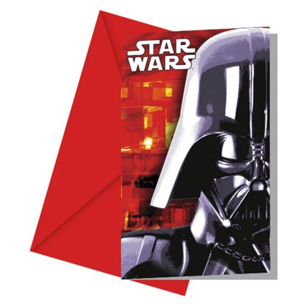 Cartons Invitations Star Wars Classique™ x6 - Procos-84166
