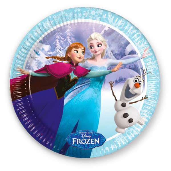 Assiettes en carton La Reine des Neiges (Frozen) : 8 assiettes de fête - Procos-85426