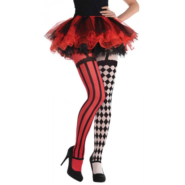 Collants Rouges et Noirs Clown - Halloween - Femme - 845806-55