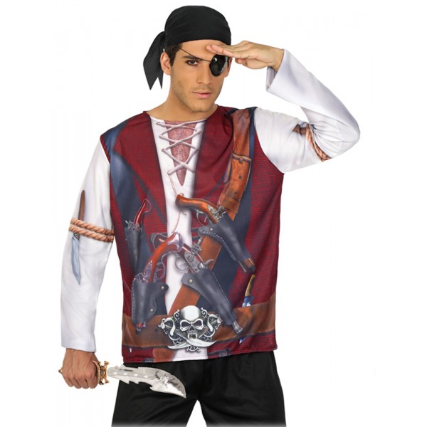 Déguisement Tee-Shirt Pirate Des Mers - Homme - 29765