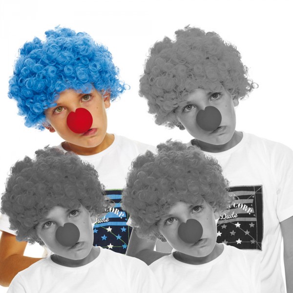 Perruque de Clown Enfant - Bleu - AQ04186-BLEU