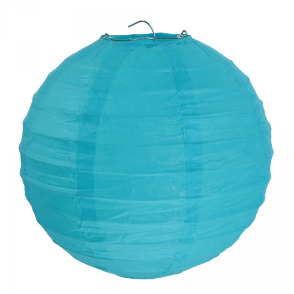 Lanterne Boule Papier Turquoise - 4313-08