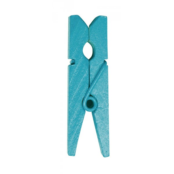 Mini Pinces En Bois - Turquoise x 24 - 2691-59