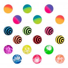 Set de 18 Balles rebondissantes - Diamètre 3 cm