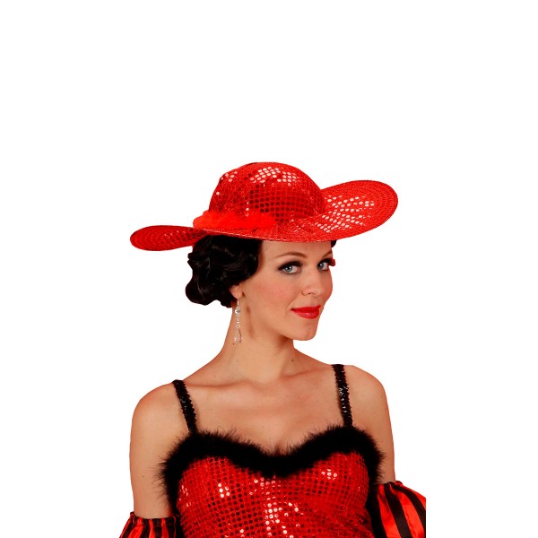 Chapeau Femme Paillette Rouge - 2527D_RG