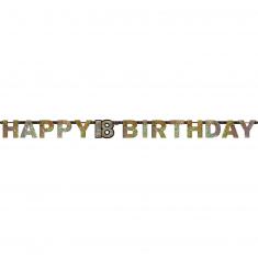 Guirlande Lettres - Foil Happy Birthday 18 Sparkling Celebration Silver & Dorée - 213 x 16.2 cm