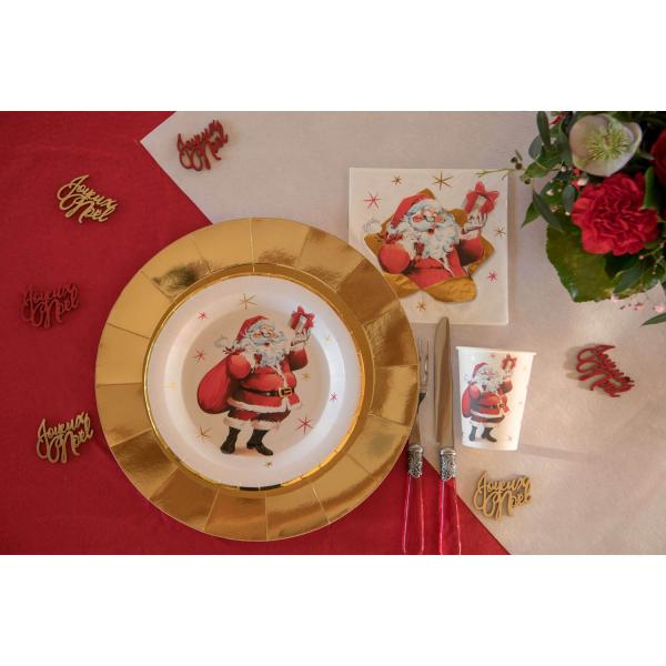 Assiettes en carton  x10 - Père Noël - 22.5 cm - 7687-99