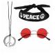 Miniature Set accessoires Peace (bandeau, lunettes et collier)