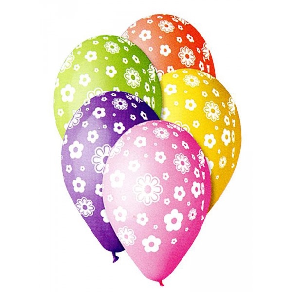 Ballons Multicolores Flower x 10 - BA19706