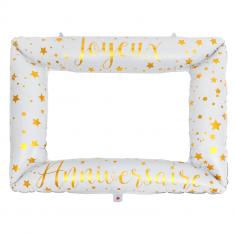 Balloon frame - Happy Birthday - metallic