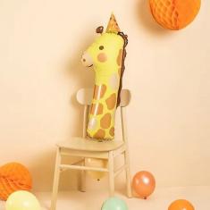 Ballon aluminium chiffre "1" - 31 x 82 cm - girafe