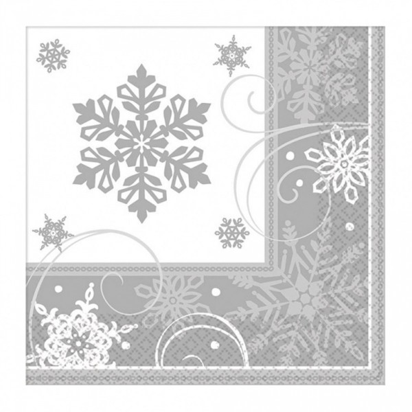 Serviettes De Table Flocons de neige x16 - 511559