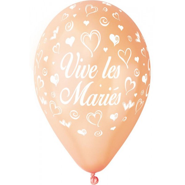 Ballons "Vive Les Mariés" x 10 - Pêche - BA21400/PECHE