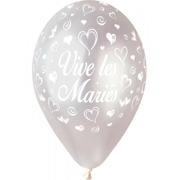 Ballons "Vive Les Mariés" x 10 - Argent - BA21400/ARGENT