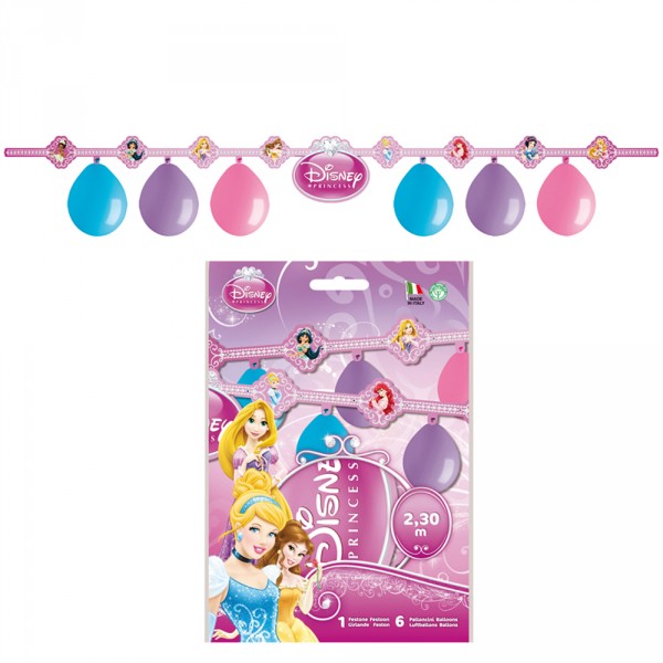 Kit De 6 Ballons Et Guirlande - Princesses Disney™  - BA21533