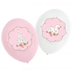 6 Latex Ballons - 4 couleurs Princesse d'un Jour - 27,5 cm