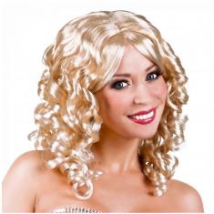 Perruque bouclée blonde
