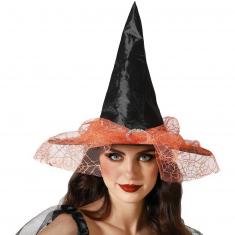 Chapeau de sorcière orange - femme