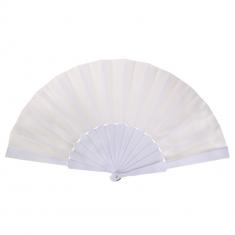 Eventail en tissu 40 cm, Blanc