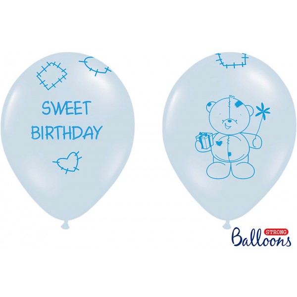 Ballon Anniversaire - Ourson Bleu x6 - SB14P-221-011EN/6