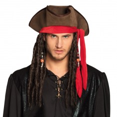 Chapeau Pirate Dirty Jack avec cheveux