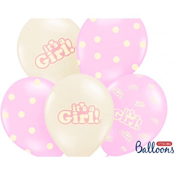 Ballon Baby It's a Girl - Rose Pastel x6 - SB14P-252-000/6